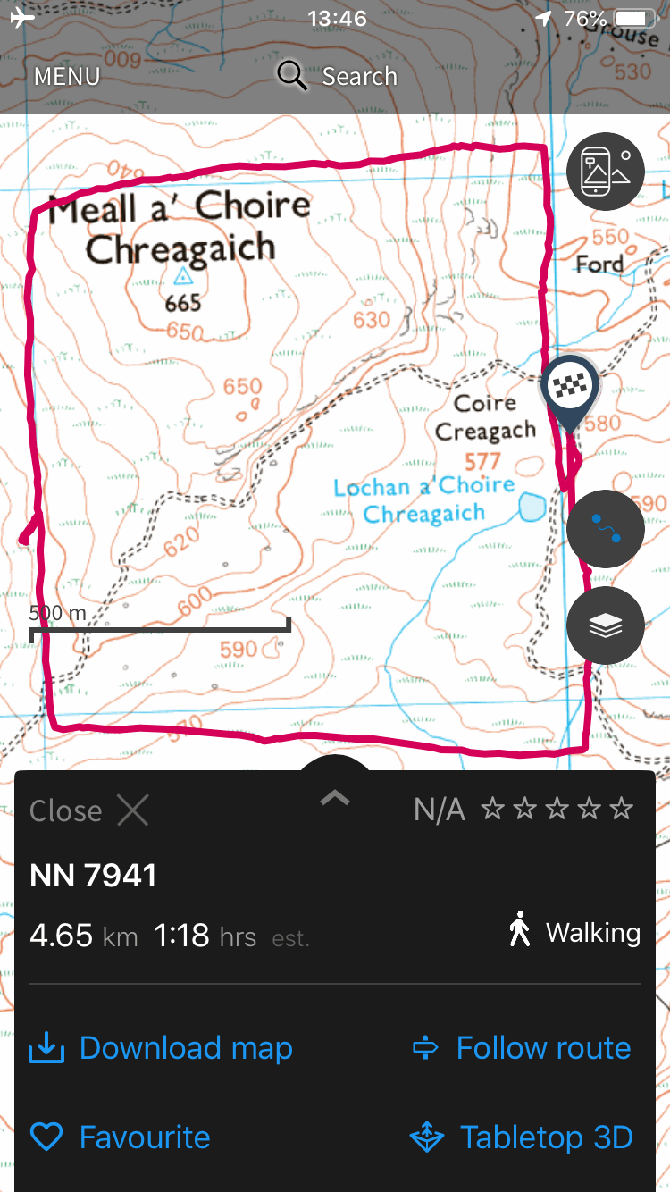 Grid Square Journeys no. 3 – NN 7941 (Meall a’ Choire Chreagaich and a&nbsp;Swim!)